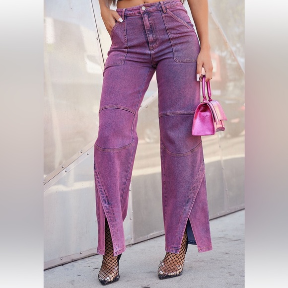 Denim - Magenta Wide Leg Jean 🔥🔥 31” NWT